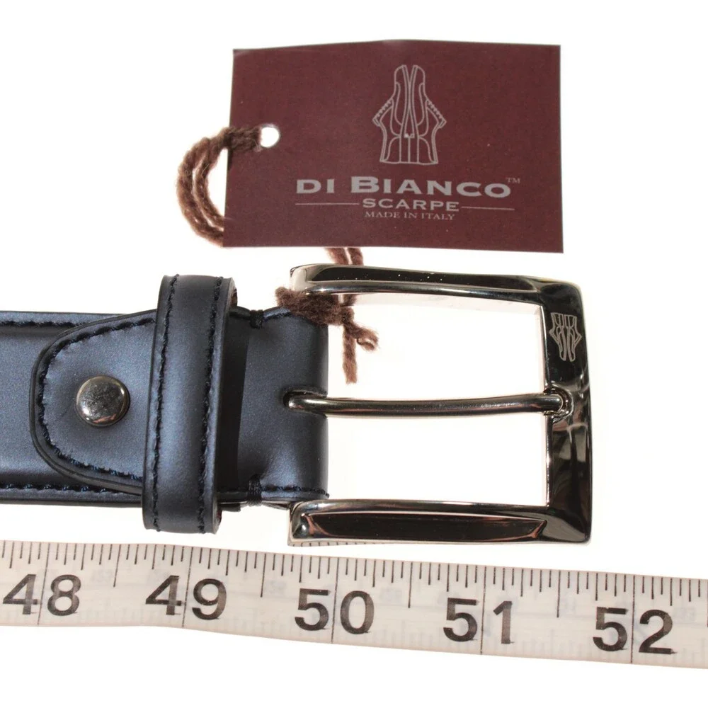 Di Bianco NWT Cut to Size Dress Belt In Solid Navy Blue Leather One Size